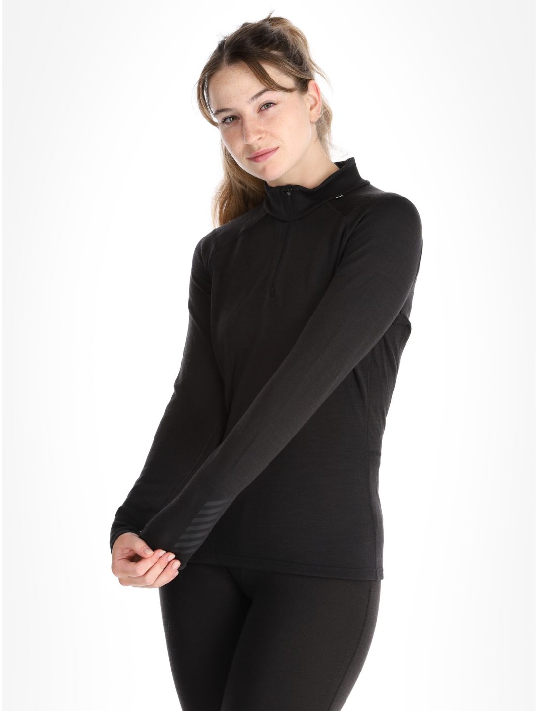 Helly Hansen, W Lifa Merino Midweight 1/2 Zip skipully dames Black zwart 