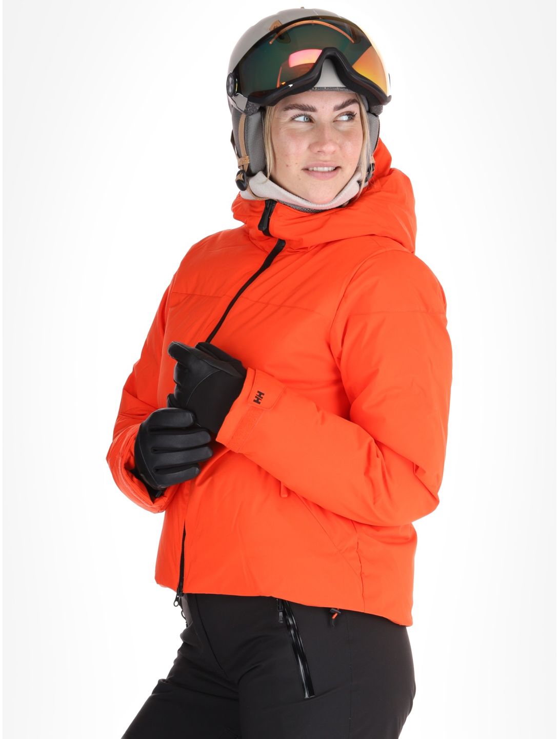 Helly Hansen, W Nora Short Puffy ski-jas dames Cherry Tomato oranje 