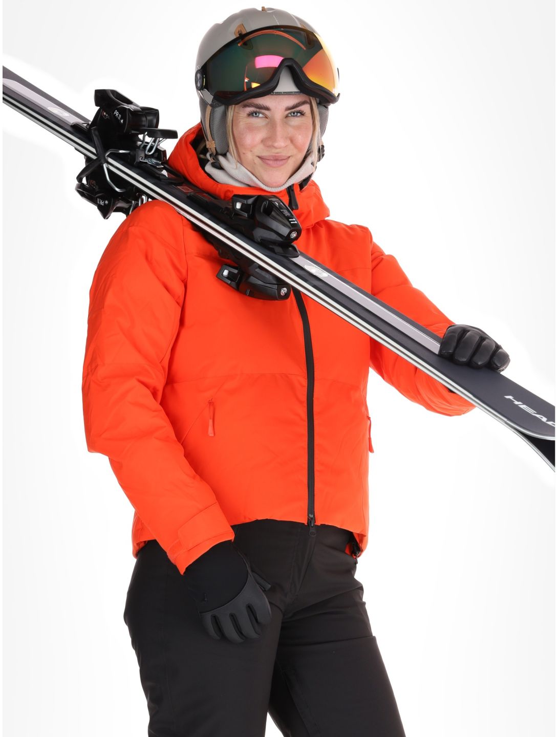 Helly Hansen, W Nora Short Puffy ski-jas dames Cherry Tomato oranje 