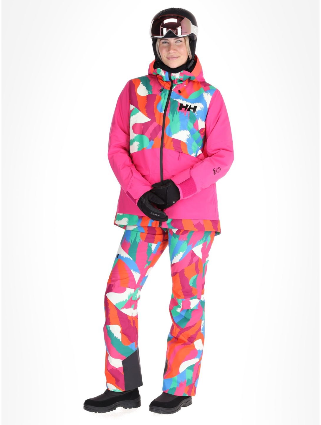 Helly Hansen, W Powchaser 2.0 ski-jas dames JPB AOP multicolor, roze 