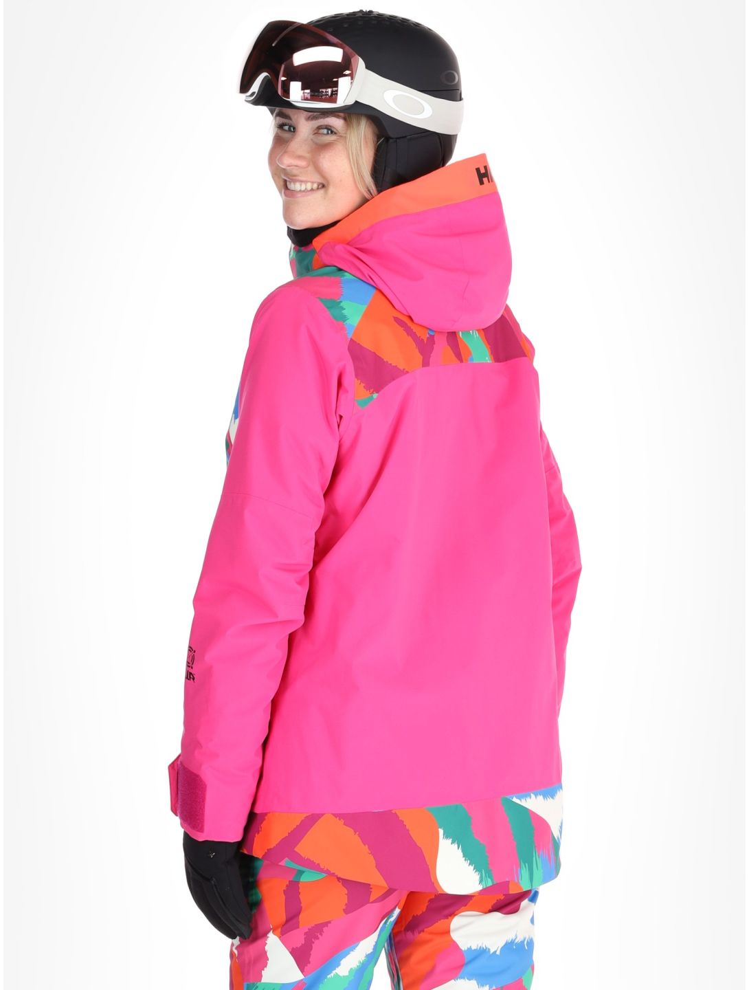 Helly Hansen, W Powchaser 2.0 ski-jas dames JPB AOP multicolor, roze 