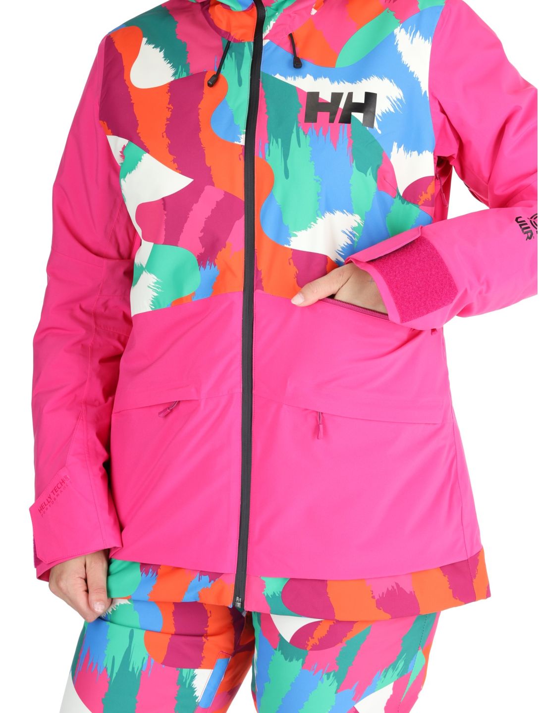 Helly Hansen, W Powchaser 2.0 ski-jas dames JPB AOP multicolor, roze 