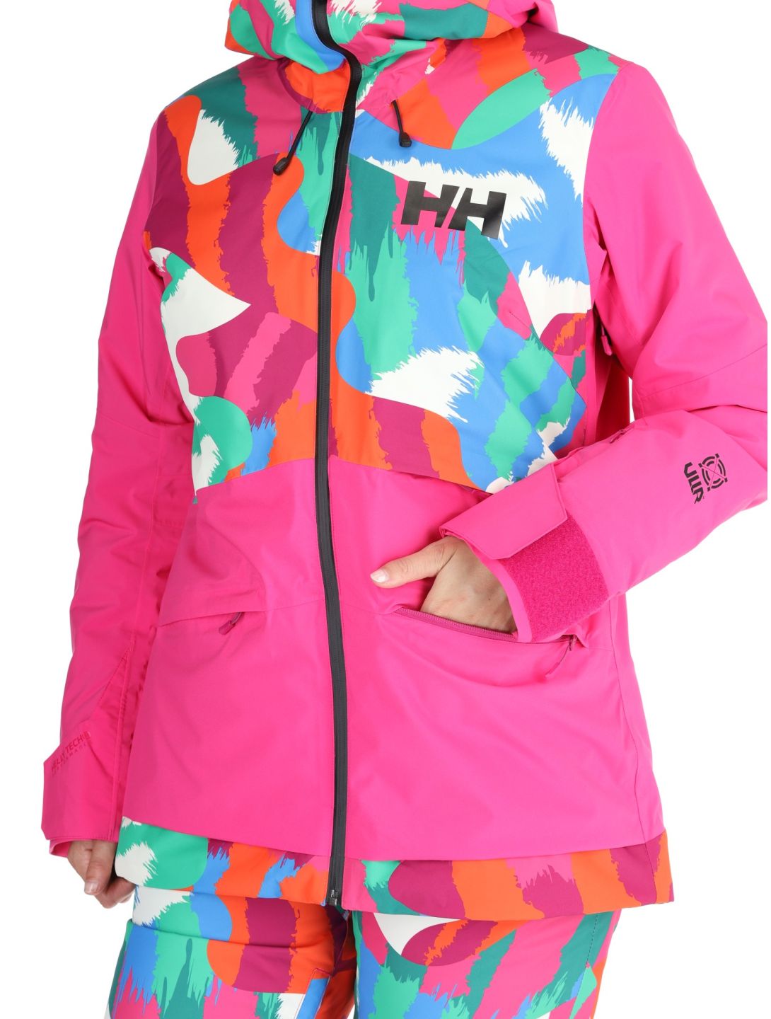 Helly Hansen, W Powchaser 2.0 ski-jas dames JPB AOP multicolor, roze 