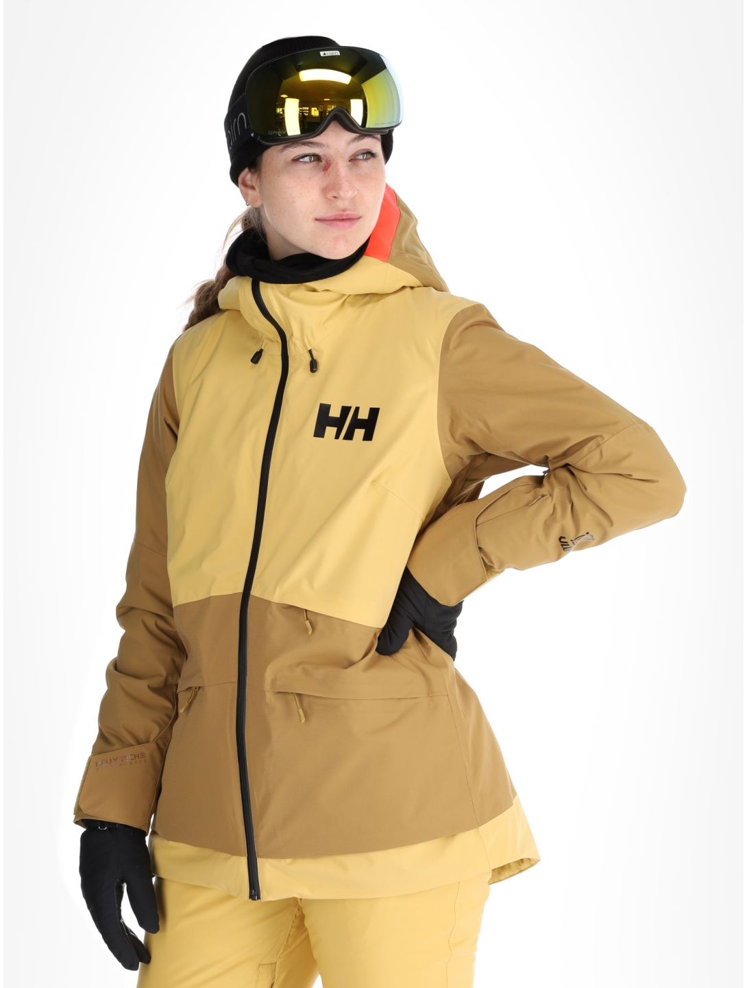 Helly Hansen, W Powchaser 2.0 ski-jas dames Sand geel 