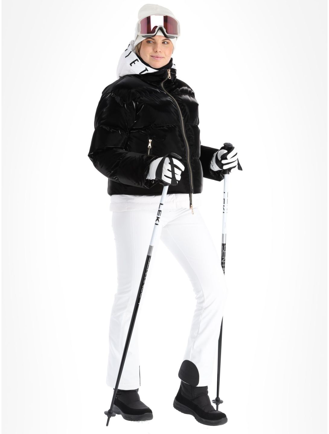 High Society, Ally ski-jas dames Black / White wit, zwart 