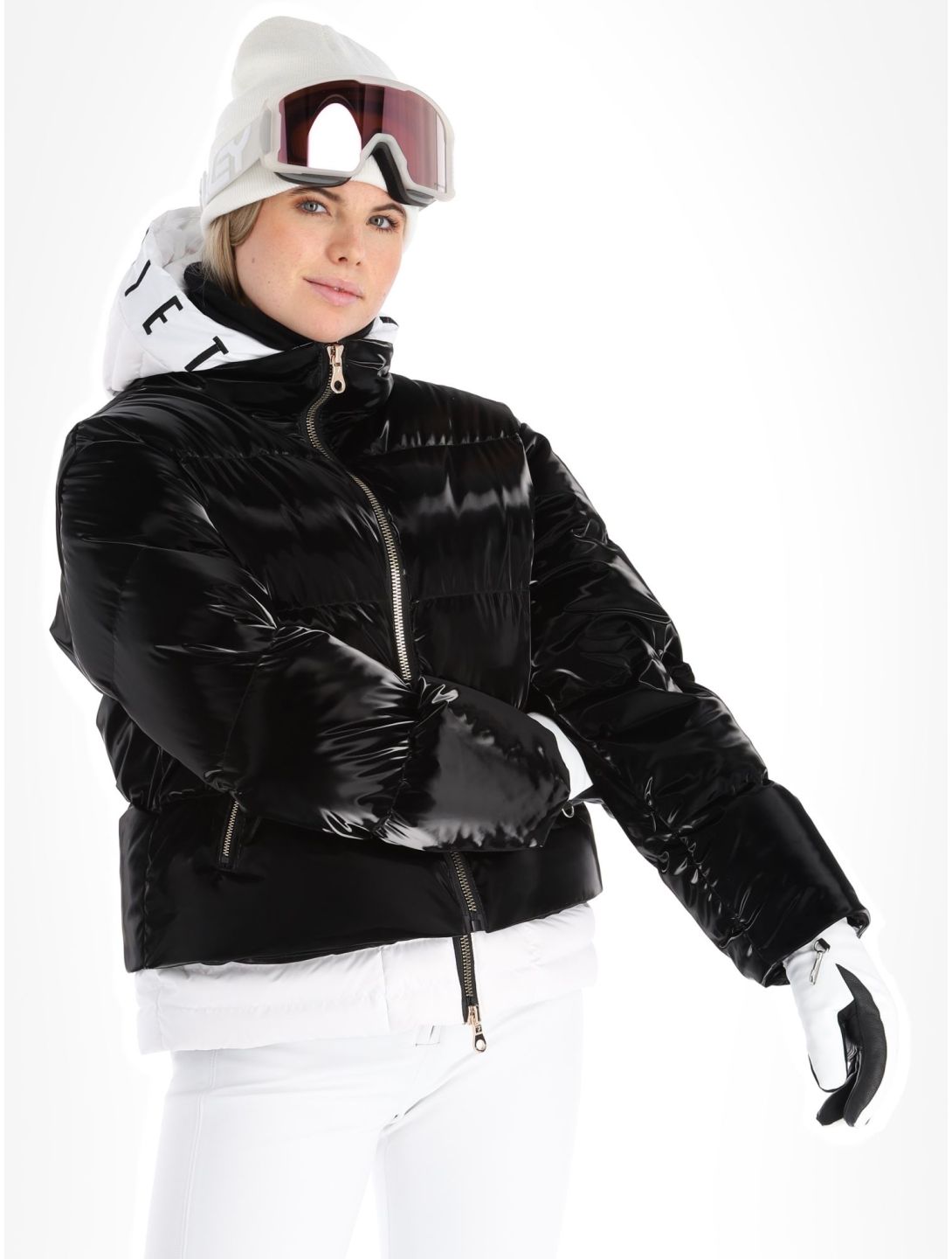 High Society, Ally ski-jas dames Black / White wit, zwart 