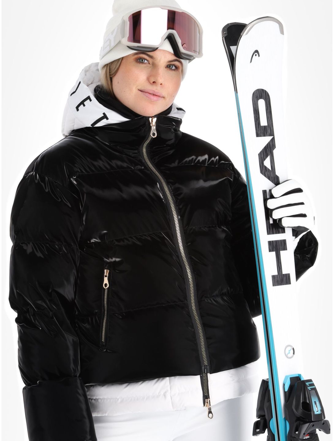 High Society, Ally ski-jas dames Black / White wit, zwart 