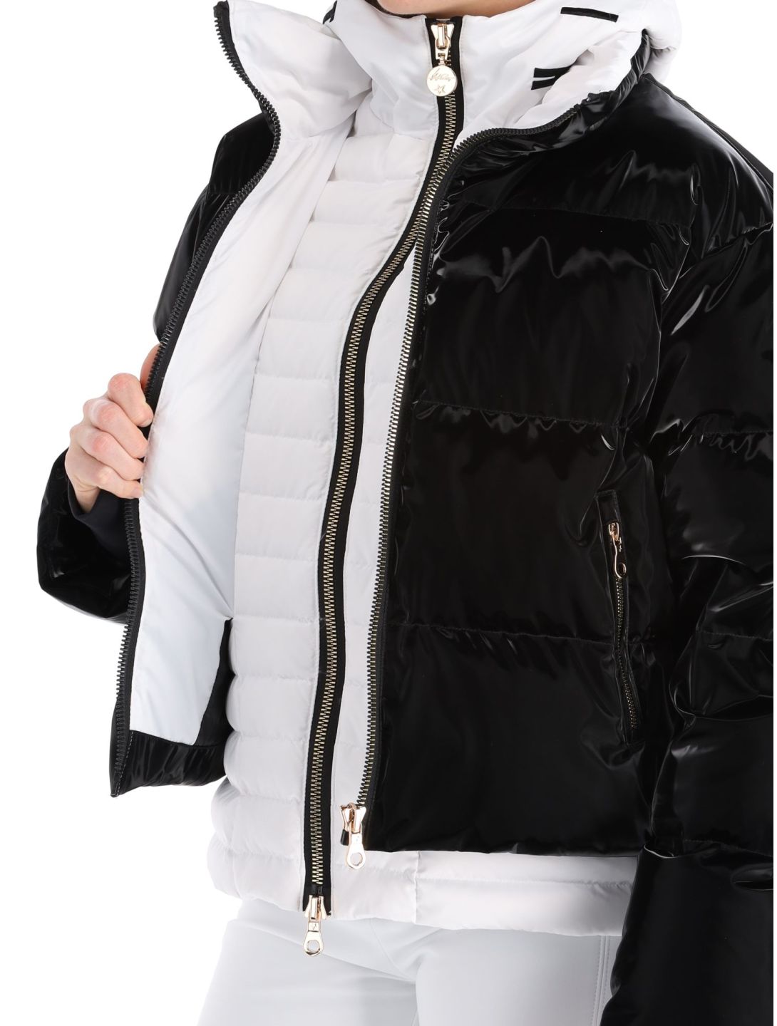 High Society, Ally ski-jas dames Black / White wit, zwart 