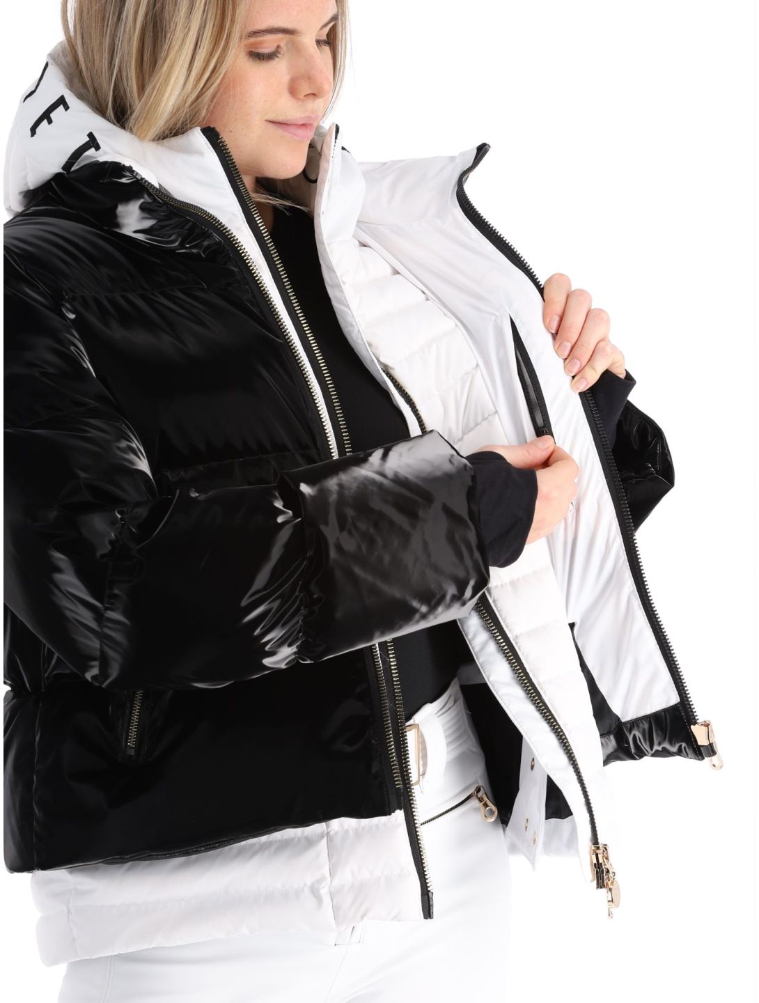 High Society, Ally ski-jas dames Black / White wit, zwart 