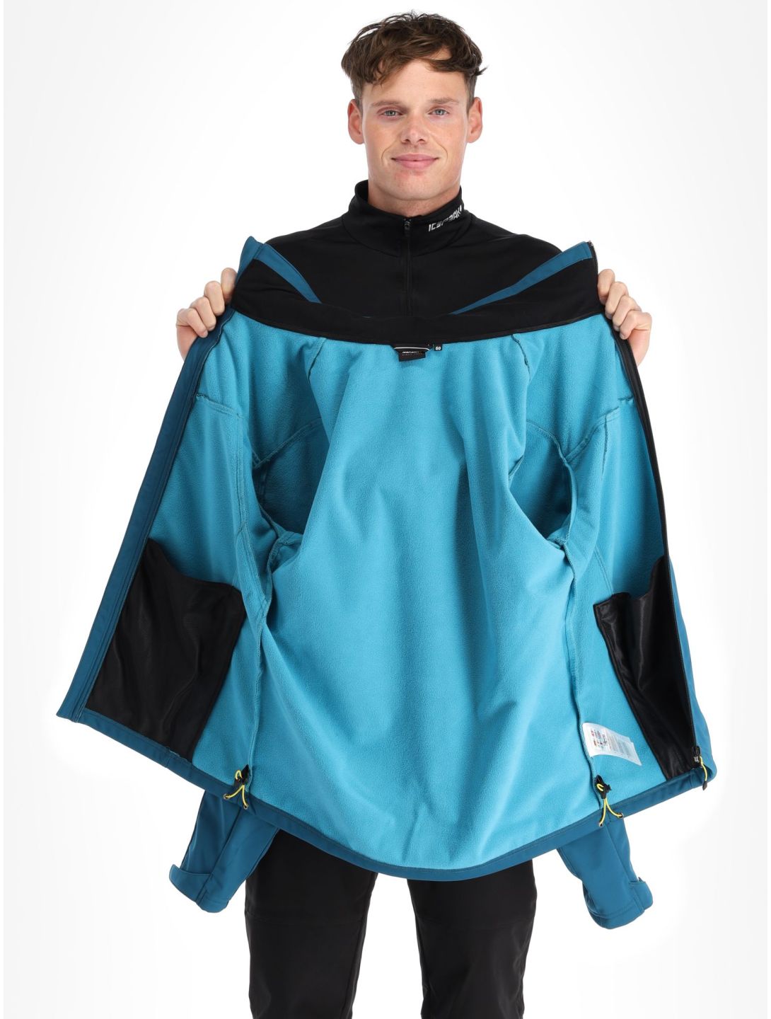 Icepeak, Biggs softshell ski-jas heren turquoise blauw 