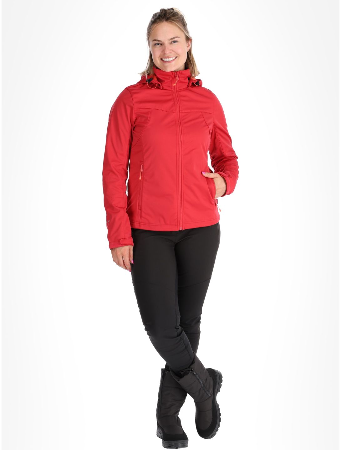 Icepeak, Boise softshell ski-jas dames Cranberry rood 