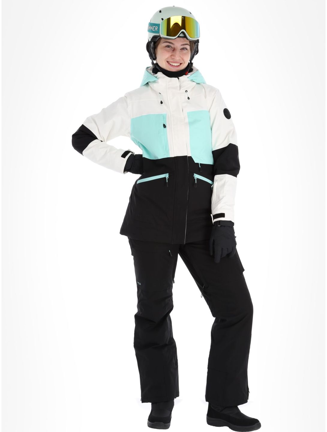 Icepeak, Curran ski-jas dames Powder wit, zwart 