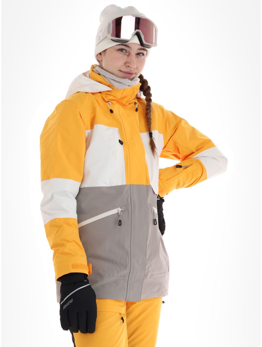 Icepeak, Curran ski-jas dames Yellow geel, grijs 