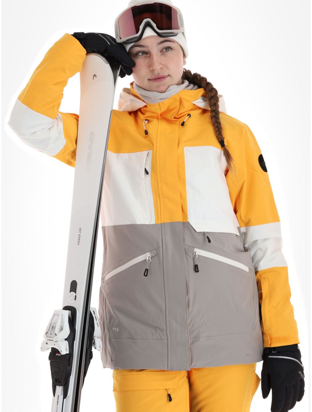 Icepeak, Curran ski-jas dames Yellow geel, grijs 