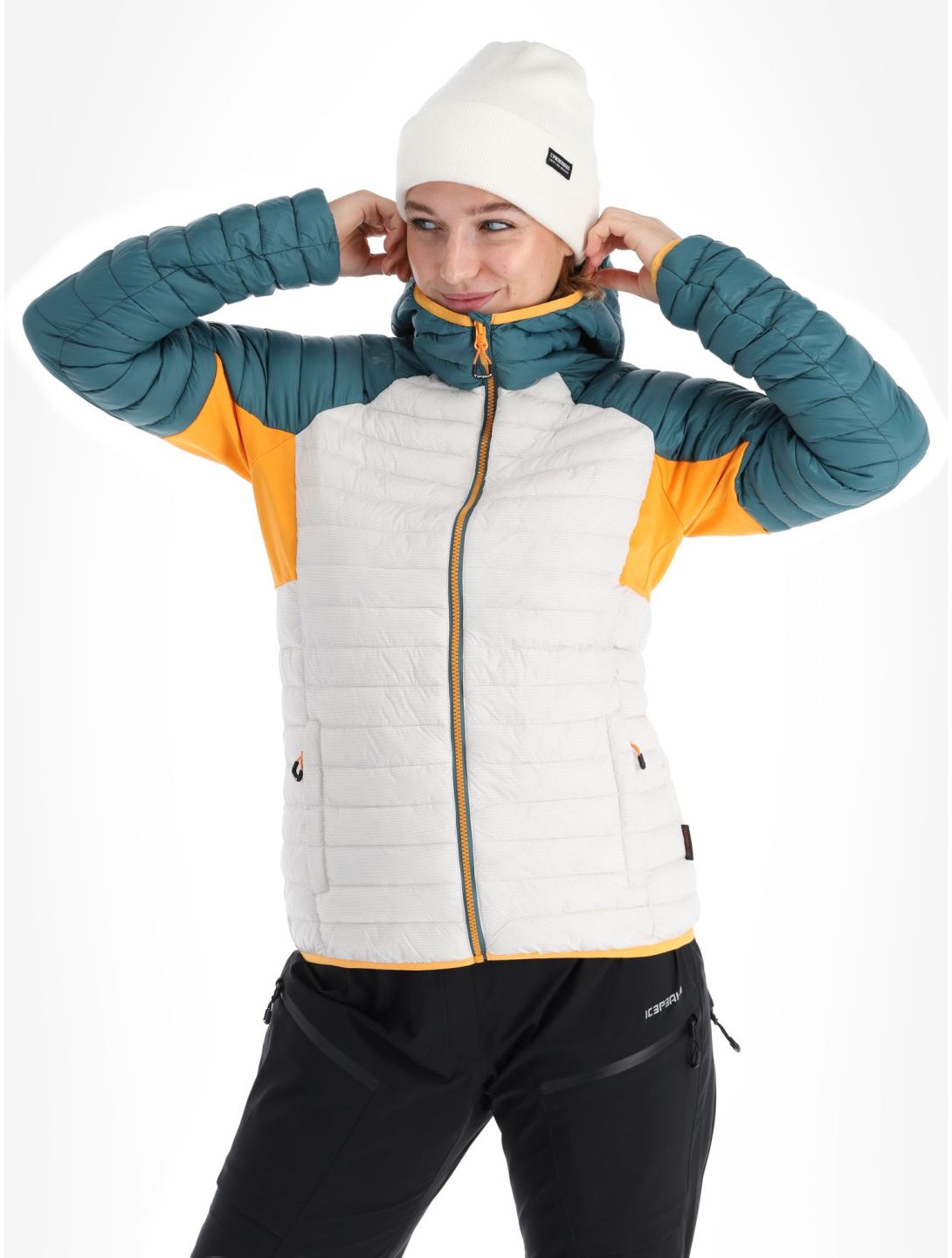 Icepeak, Dix donsjas dames Powder groen, wit 