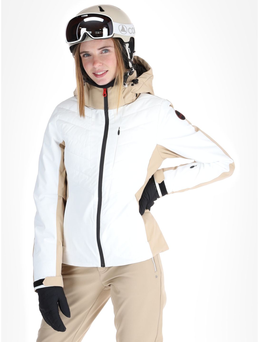 Icepeak, Eleele ski-jas dames Optic White wit 