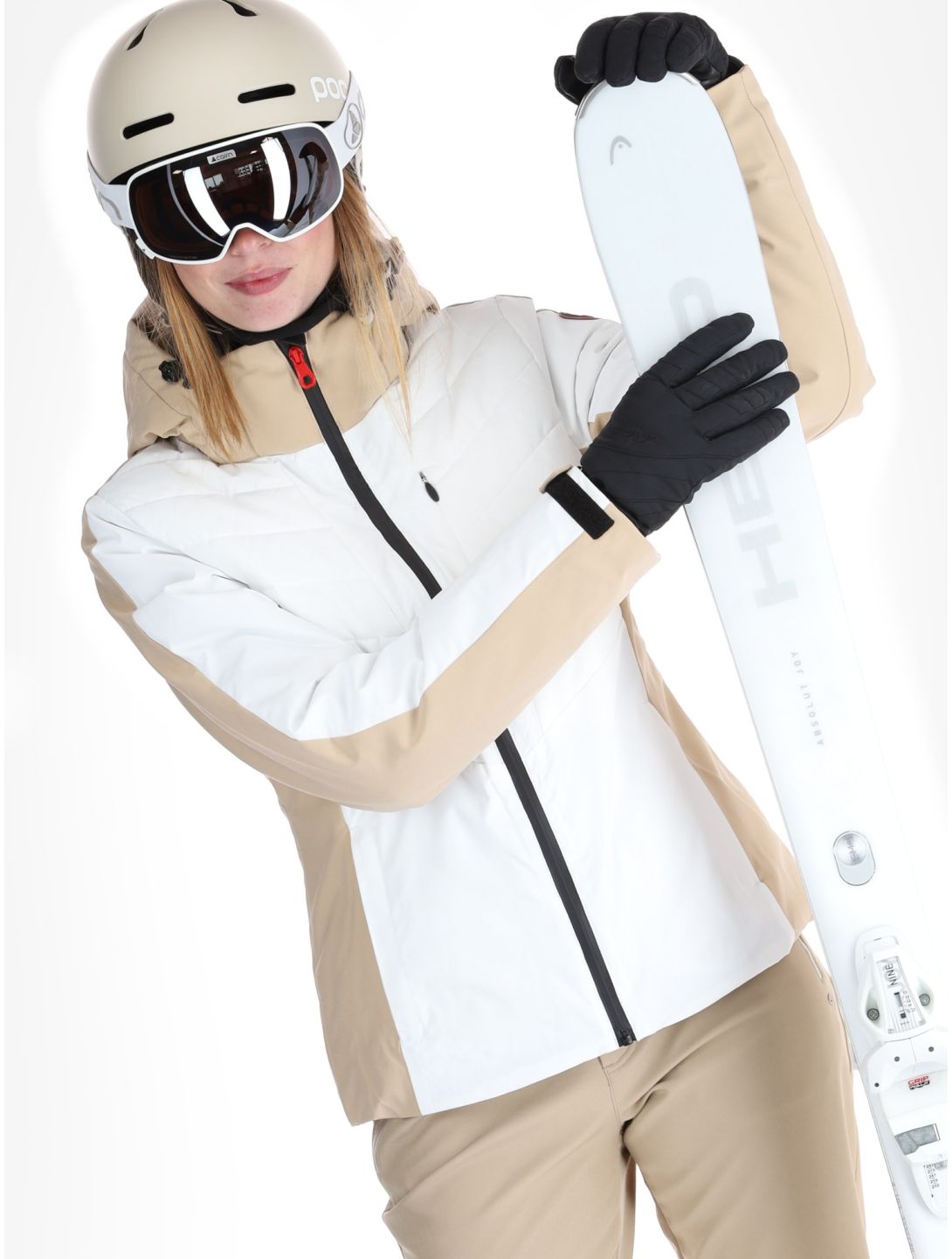 Icepeak, Eleele ski-jas dames Optic White wit 