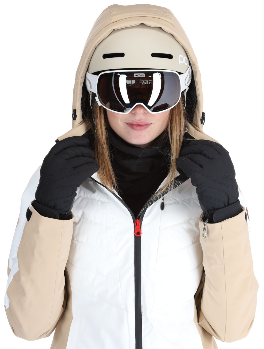 Icepeak, Eleele ski-jas dames Optic White wit 