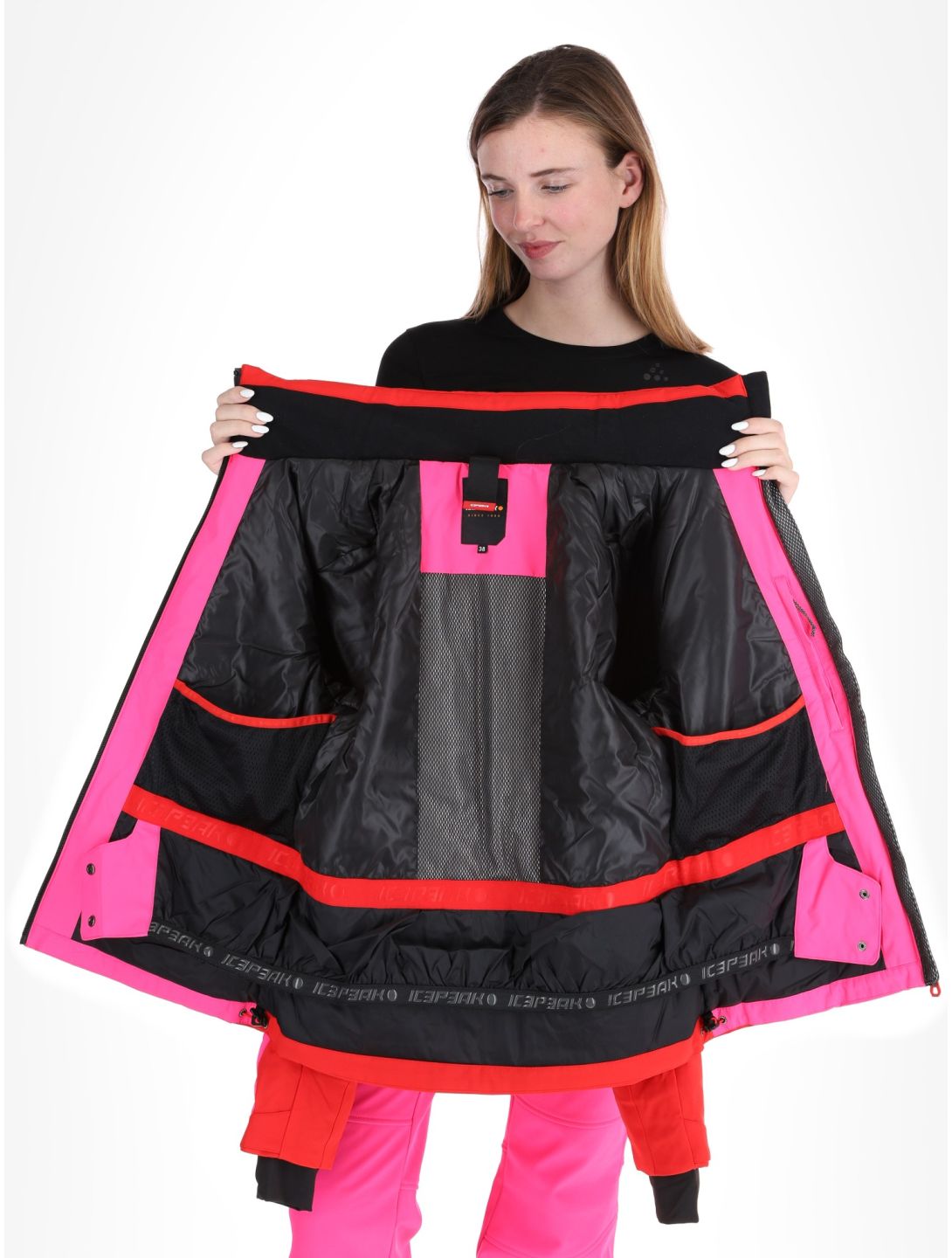 Icepeak, Eleele ski-jas dames Raspberry rood 