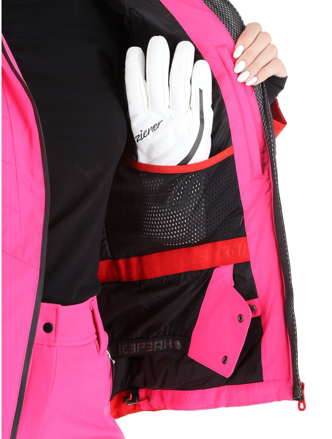 Icepeak, Eleele ski-jas dames Raspberry rood 