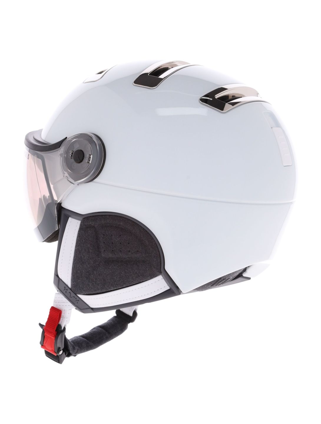 Kask, Piuma-R Chrome Visor skihelm met vizier unisex White/Silver wit, Zilver 