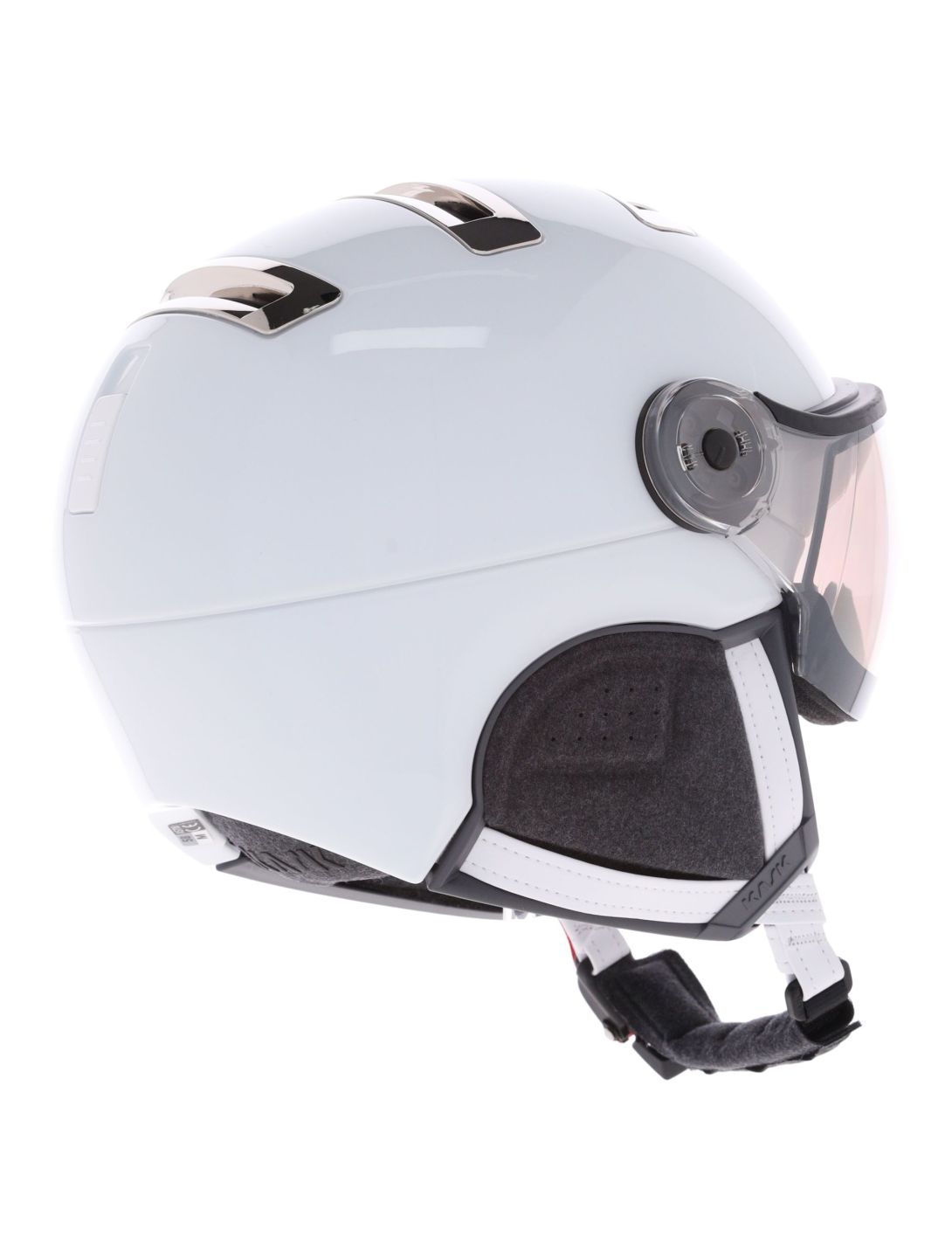 Kask, Piuma-R Chrome Visor skihelm met vizier unisex White/Silver wit, Zilver 