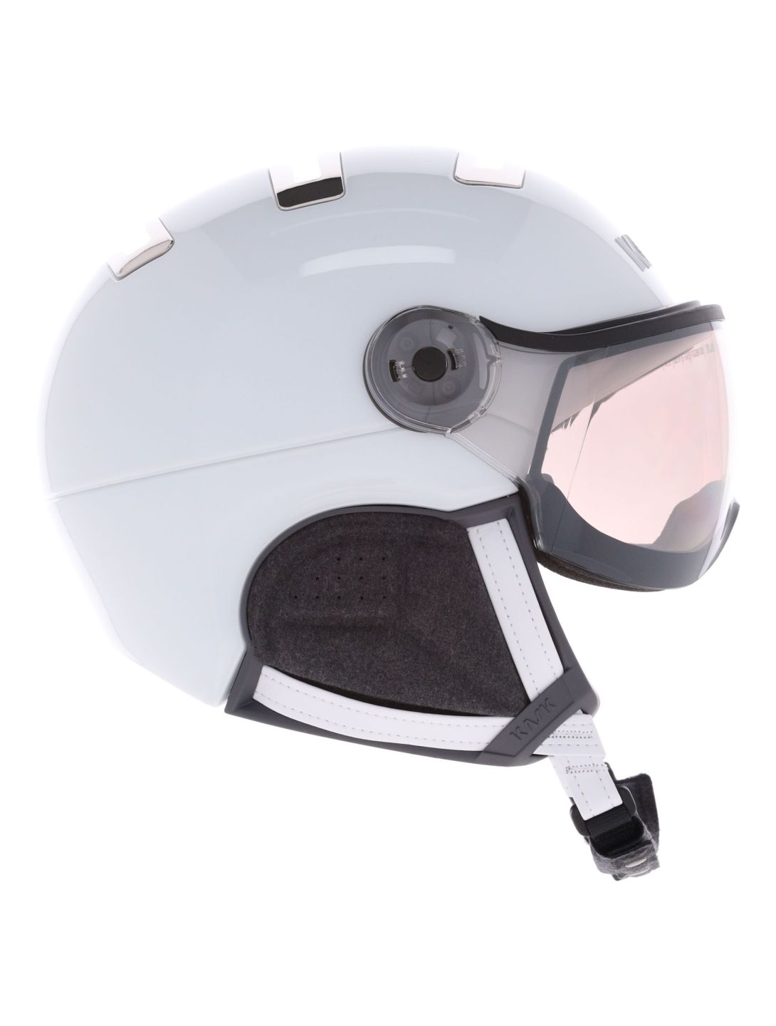 Kask, Piuma-R Chrome Visor skihelm met vizier unisex White/Silver wit, Zilver 