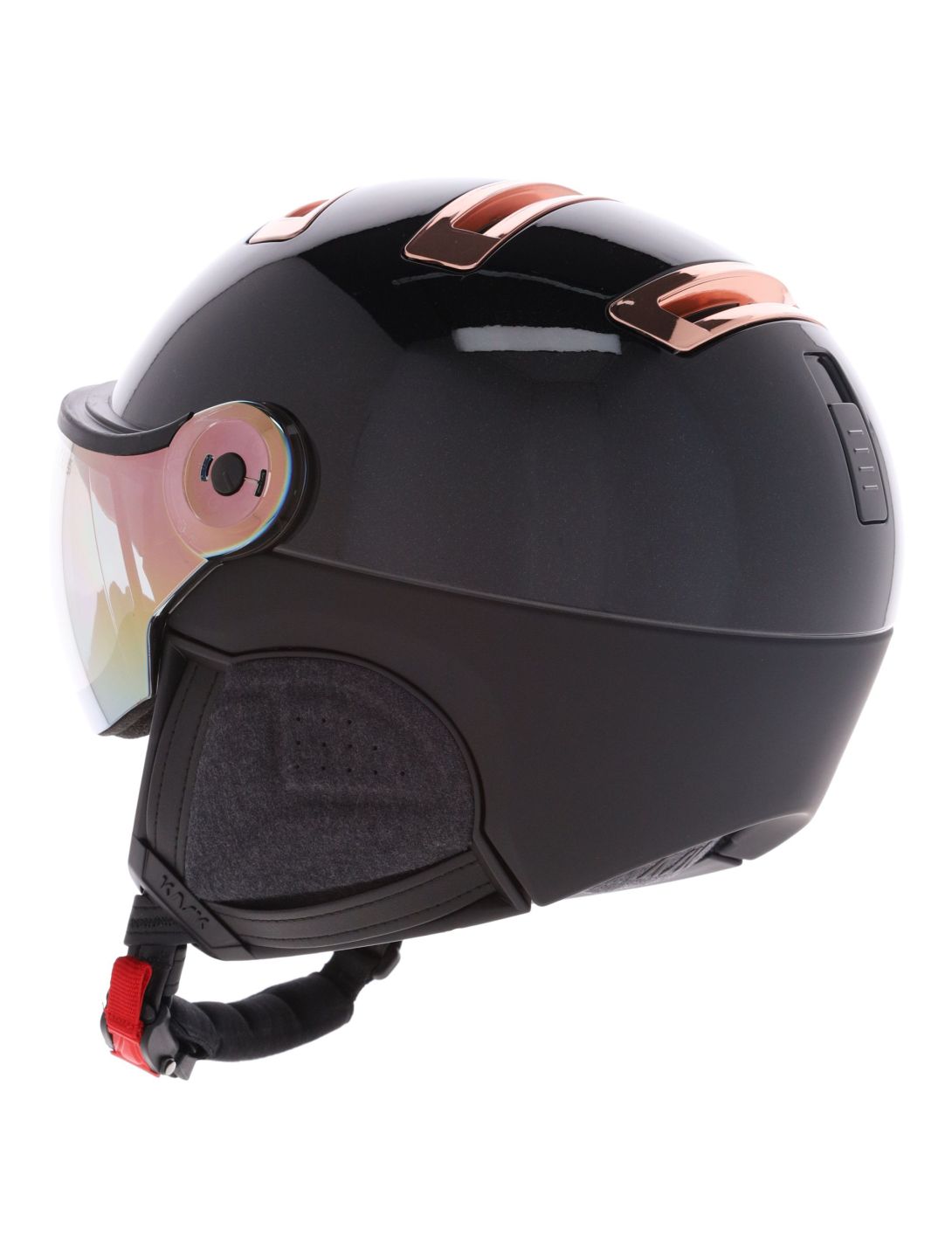 Kask, Piuma-R Chrome Visor skihelm met vizier unisex Black/Pink Gold roze, wit 