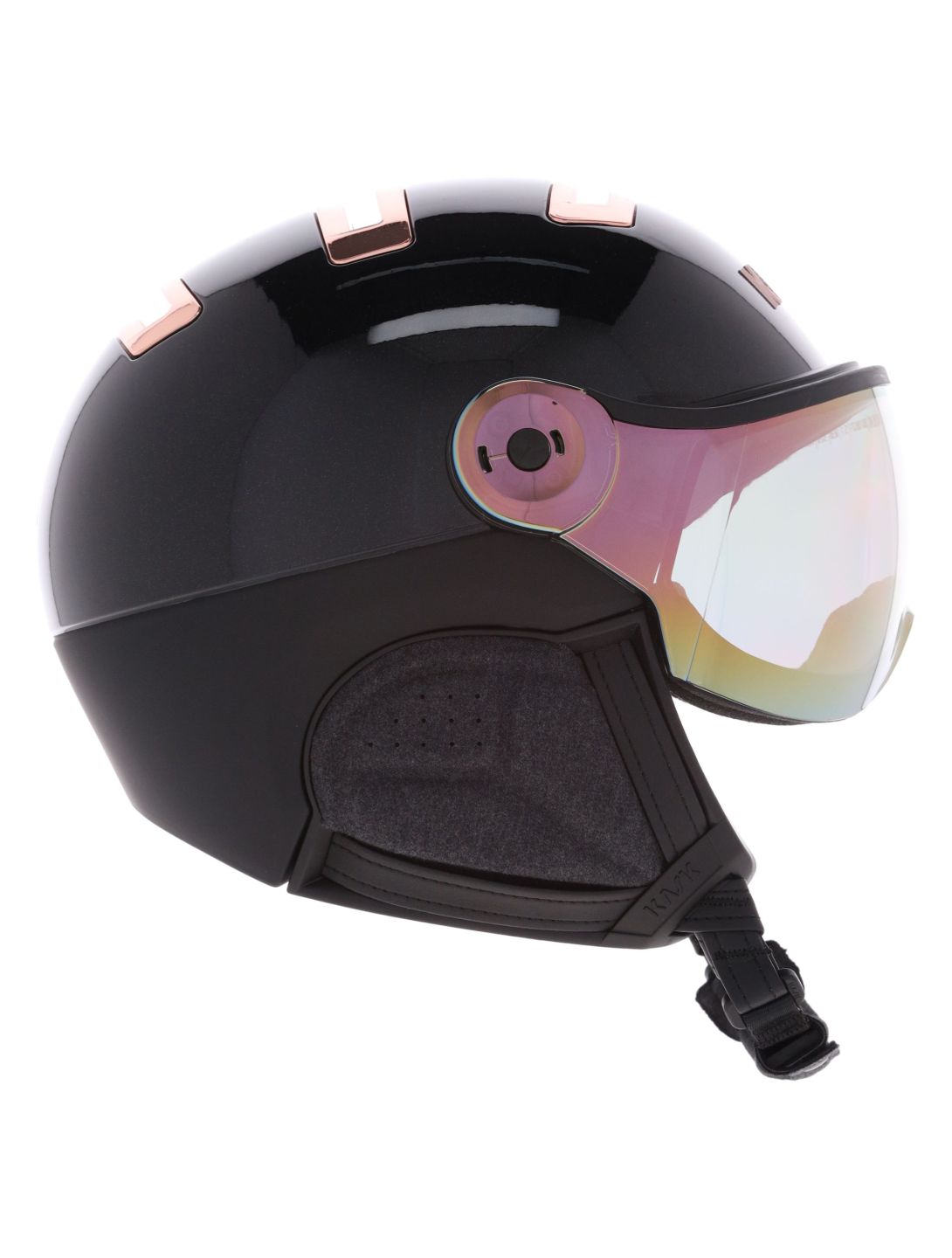 Kask, Piuma-R Chrome Visor skihelm met vizier unisex Black/Pink Gold roze, wit 