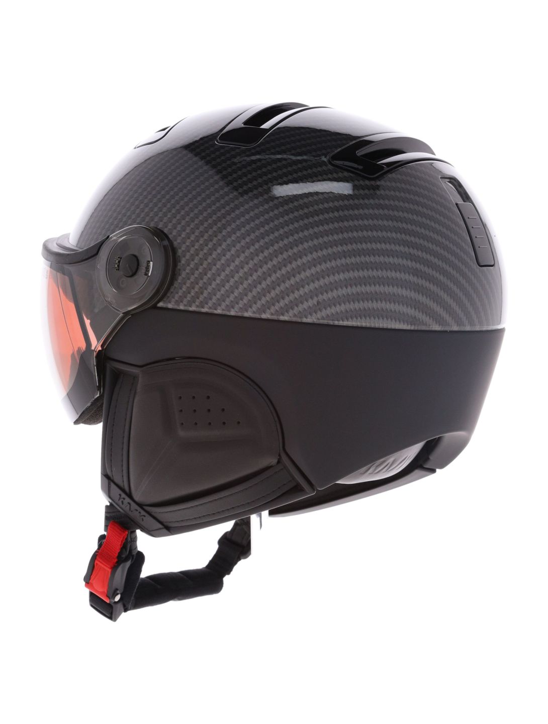 Kask, Piuma-R Elite skihelm met vizier unisex Carbon/Black zwart 