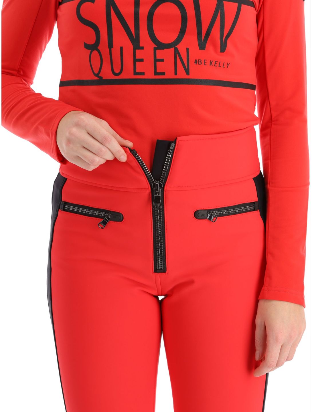 Kelly, April softshell skibroek dames Red / Black rood, zwart 