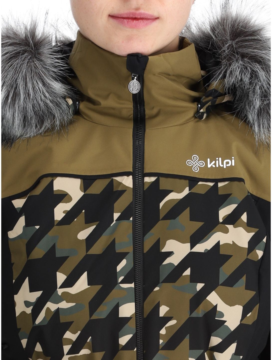 Kilpi, Clair ski-jas verwarmd model dames Khaki groen, zwart 