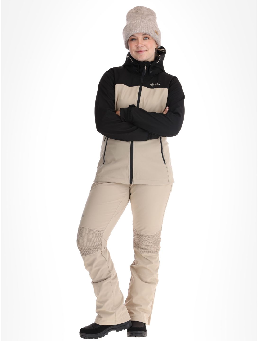 Kilpi, Ravia softshell ski-jas dames Beige beige, zwart 