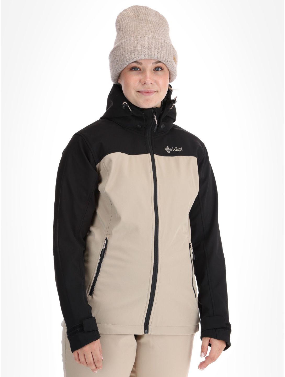 Kilpi, Ravia softshell ski-jas dames Beige beige, zwart 