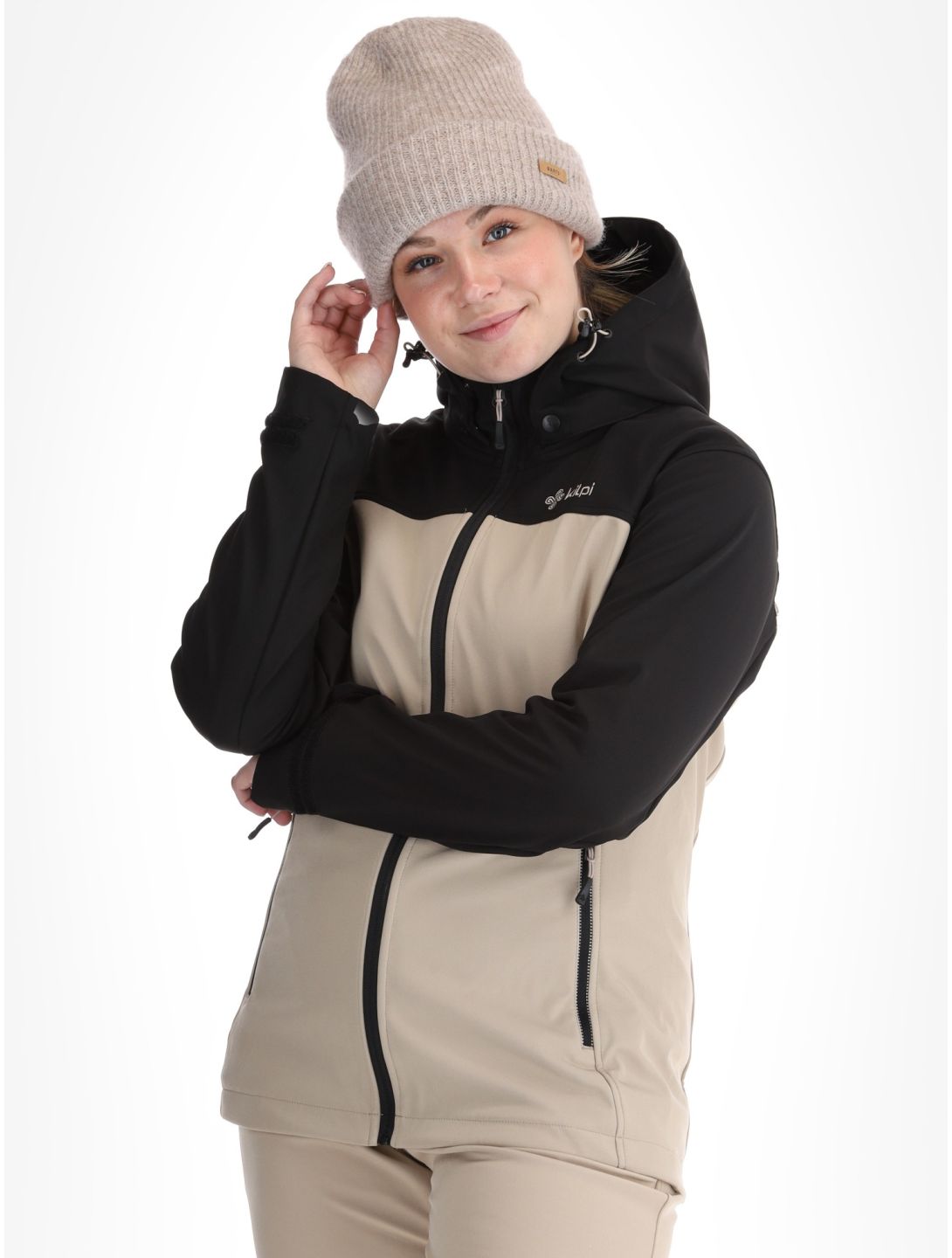 Kilpi, Ravia softshell ski-jas dames Beige beige, zwart 