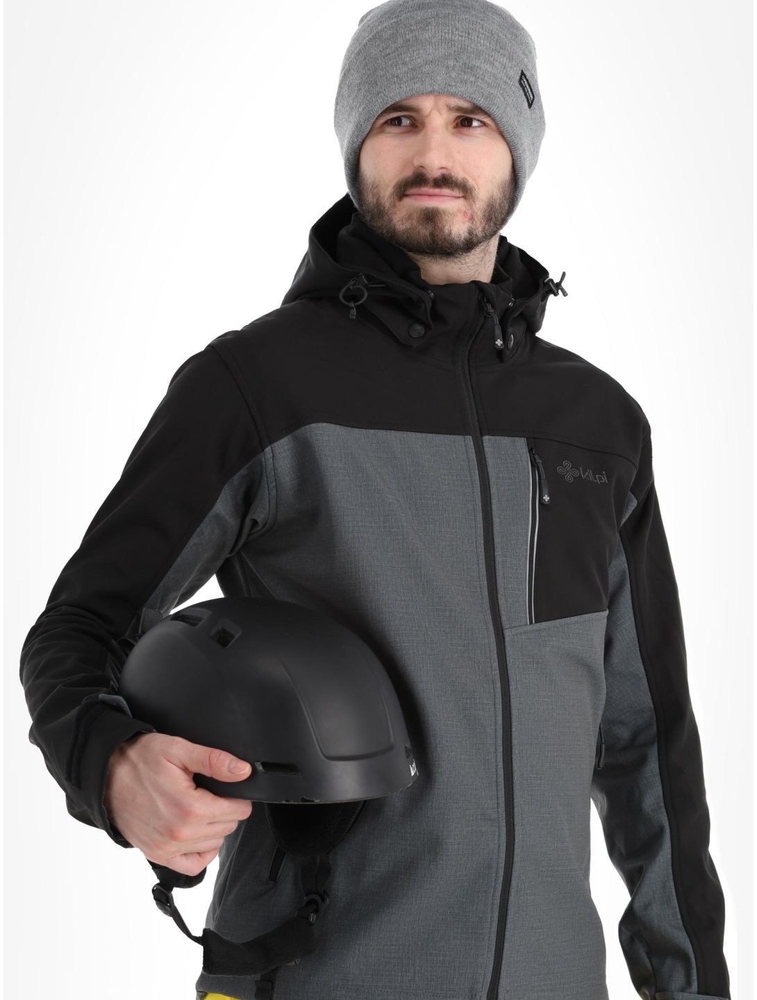 Kilpi, Ravio-m softshell ski-jas grote maten heren Dark Grey grijs 