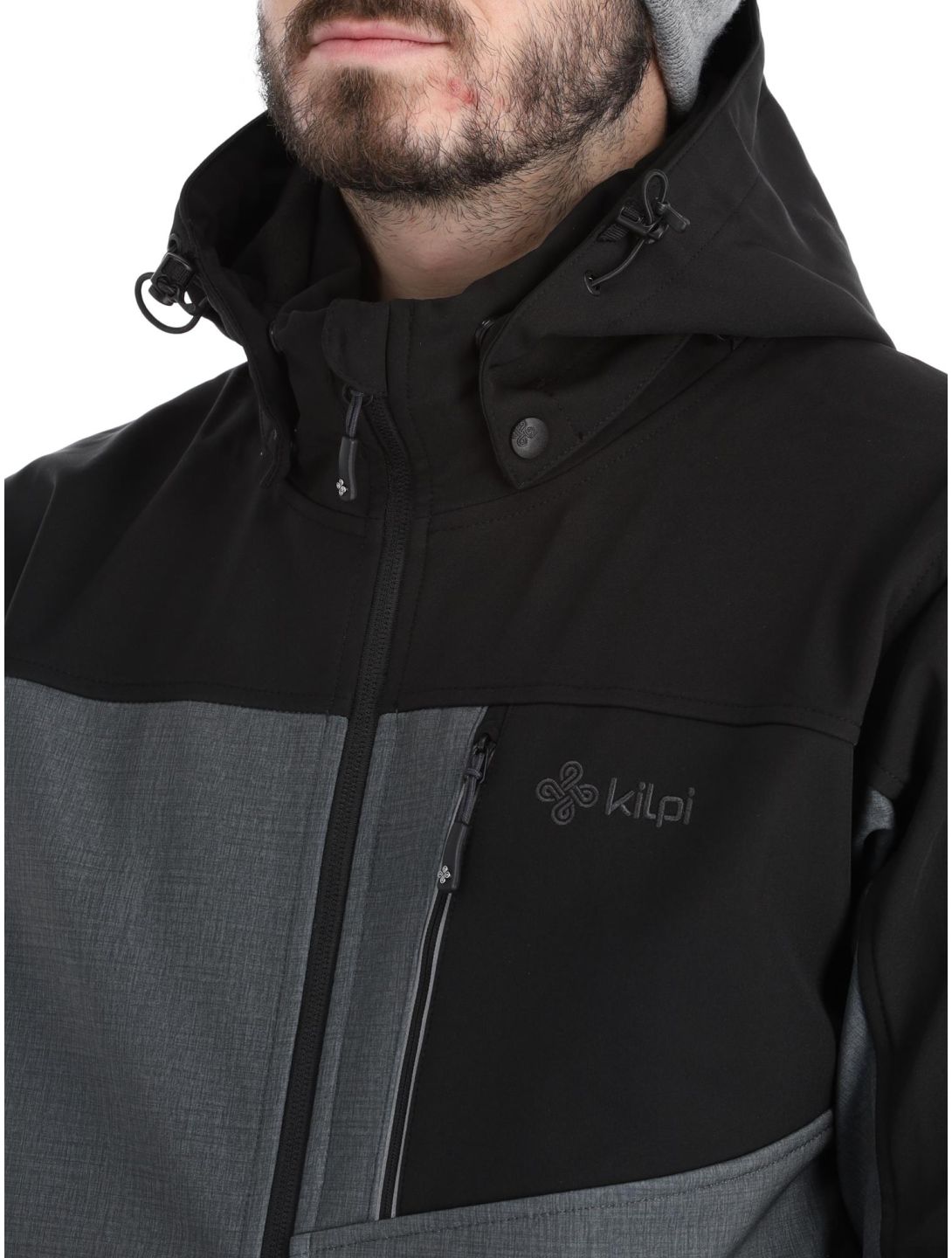 Kilpi, Ravio-m softshell ski-jas grote maten heren Dark Grey grijs 