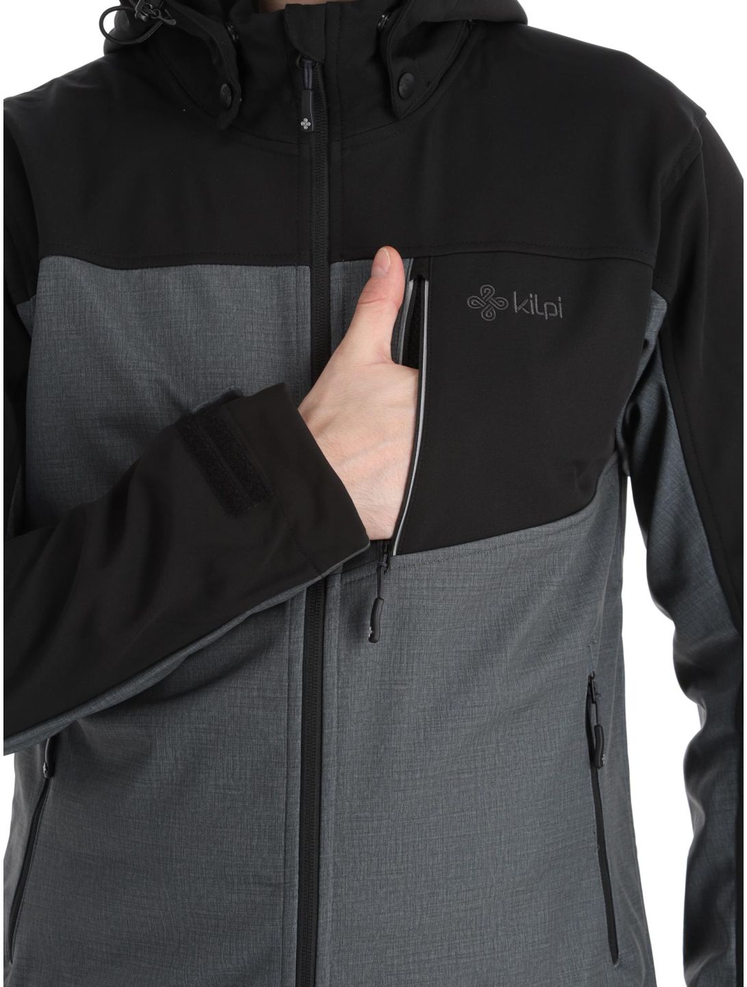 Kilpi, Ravio-m softshell ski-jas grote maten heren Dark Grey grijs 