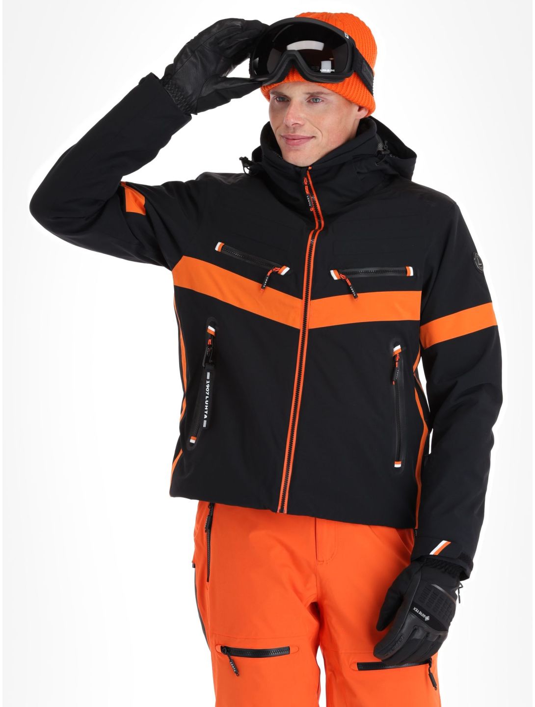 Luhta, Jierstivaara ski-jas heren Black oranje, zwart 