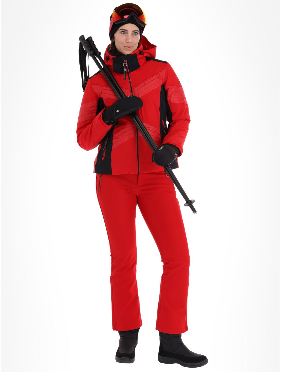 Luhta, Karravaara ski-jas dames Cranberry rood, zwart 