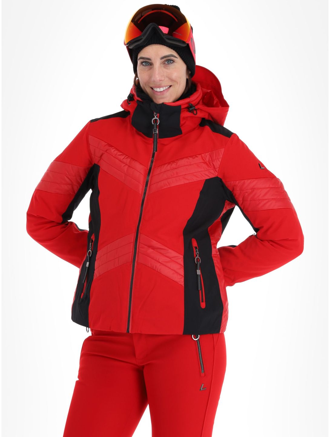 Luhta, Karravaara ski-jas dames Cranberry rood, zwart 