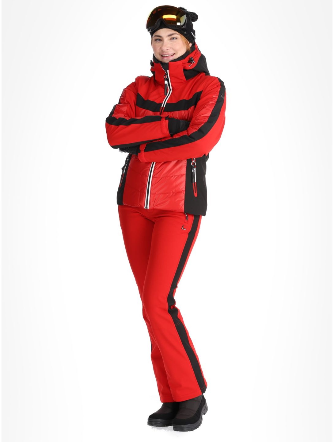 Luhta, Kitinen ski-jas dames Cranberry rood 