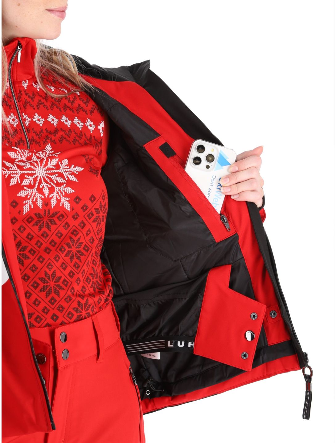 Luhta, Lintula ski-jas dames Cranberry rood 