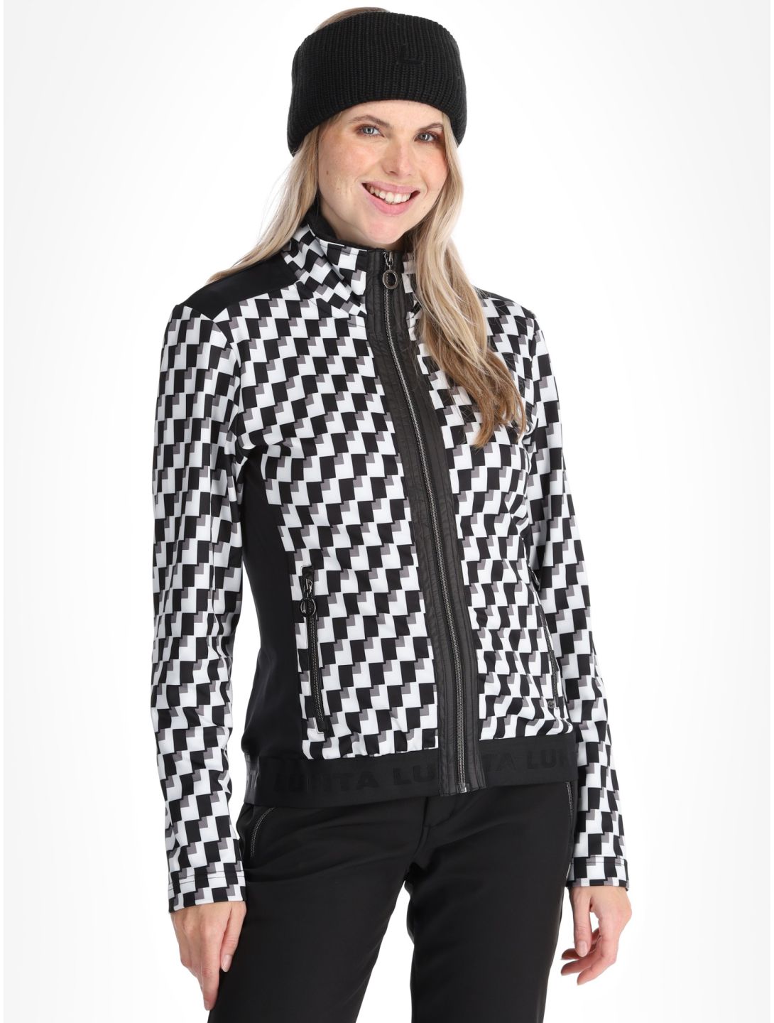 Luhta, Lompola vest dames Black / White wit, zwart 