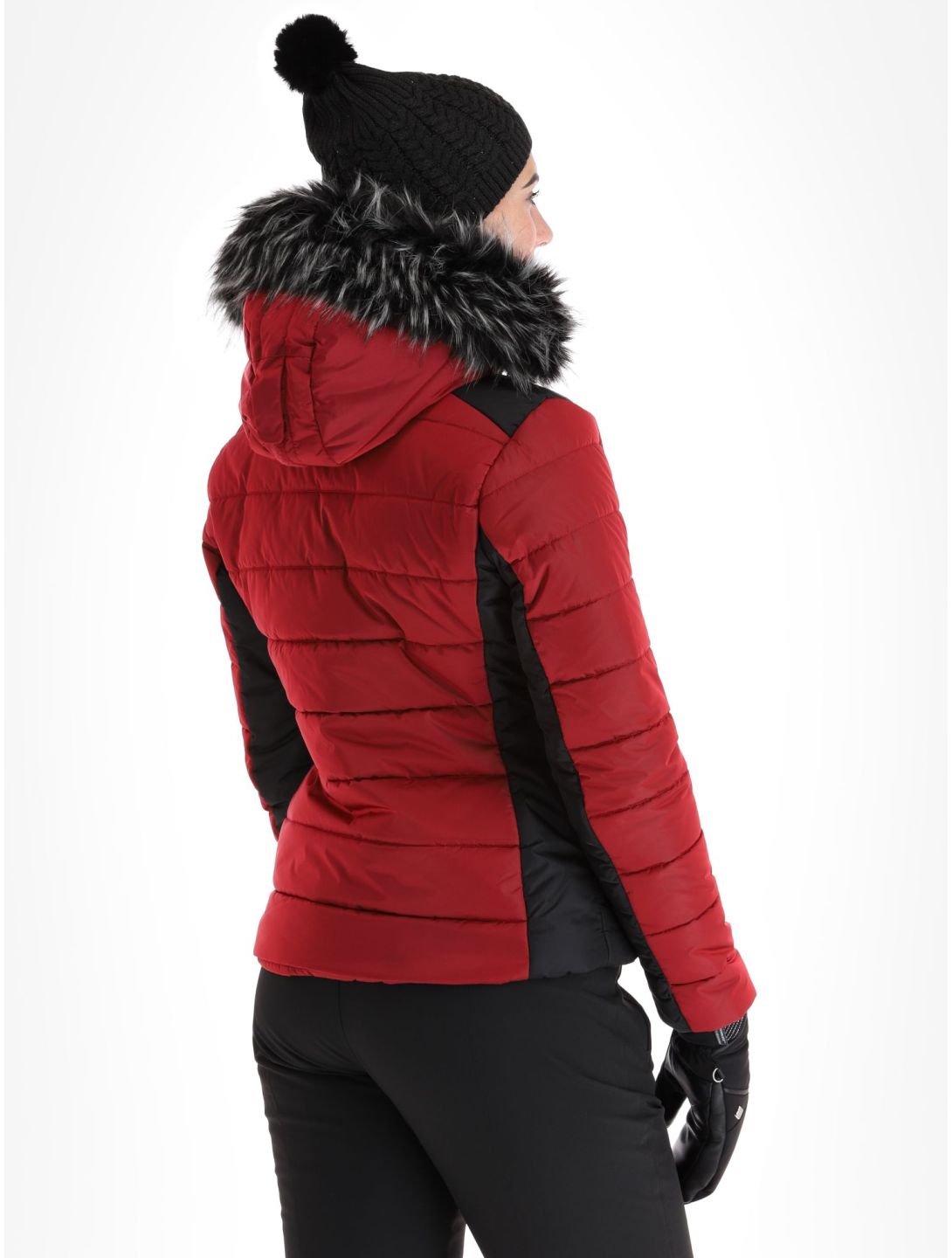 Luhta, Skalluvaara ski-jas dames Cranberry rood, zwart 