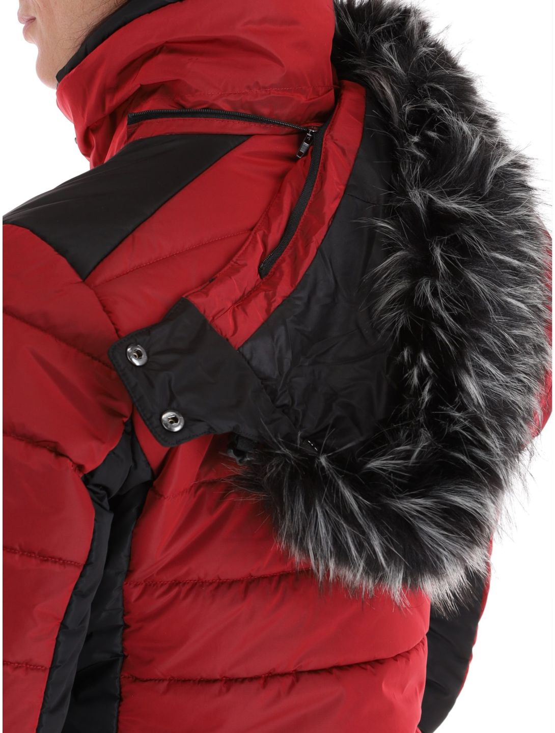 Luhta, Skalluvaara ski-jas dames Cranberry rood, zwart 