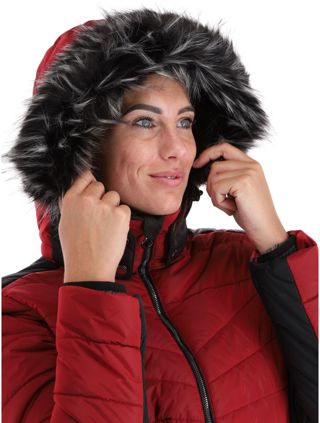 Luhta, Skalluvaara ski-jas dames Cranberry rood, zwart 