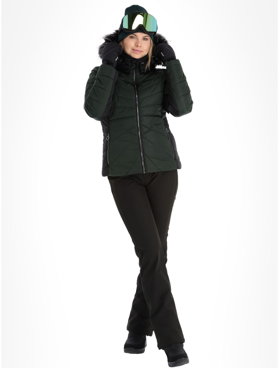 Luhta, Skalluvaara ski-jas dames Dark Green groen, zwart 