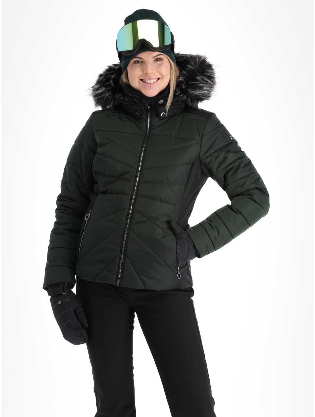 Luhta, Skalluvaara ski-jas dames Dark Green groen, zwart 