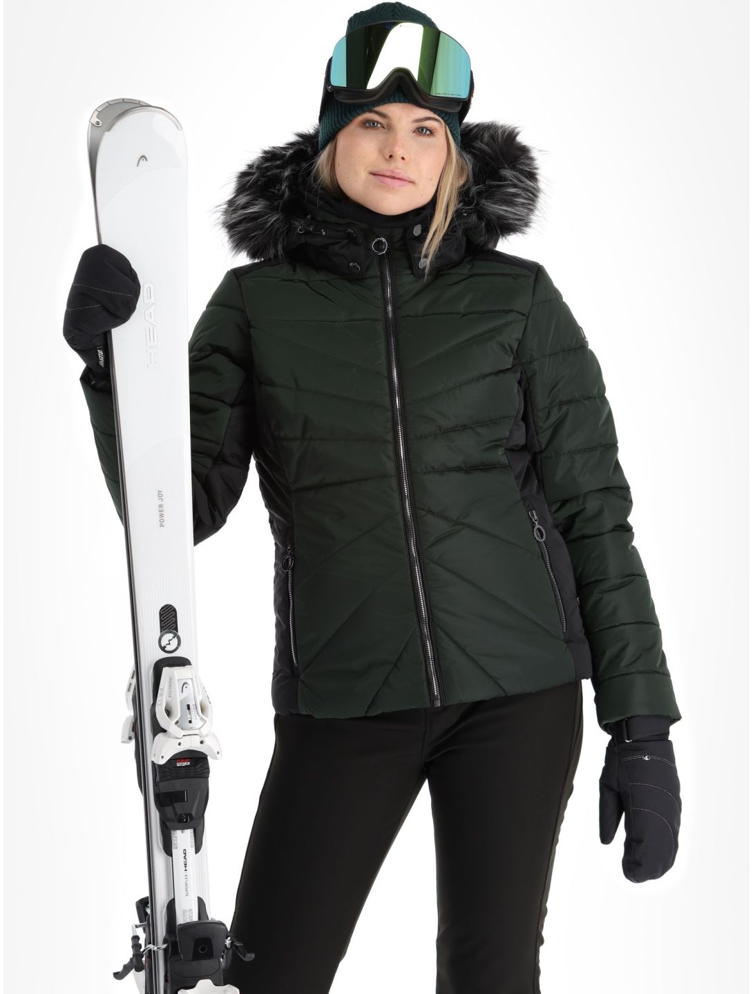 Luhta, Skalluvaara ski-jas dames Dark Green groen, zwart 